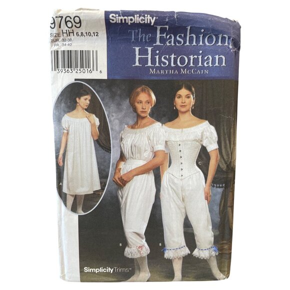 Simplicity 9769 Civil War Undergarments Sewing Pattern Size 6-12 Chemise Corset - Picture 1 of 2